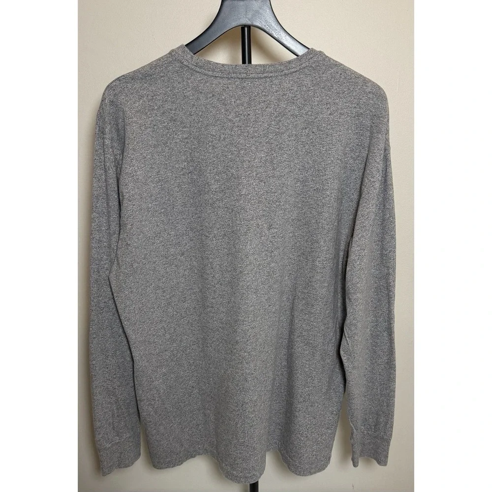 Polo Ralph Lauren Gray Cotton Knit Crewneck Pullover Tshirt Logo Mens L